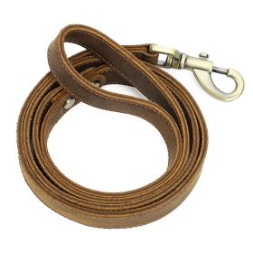 Crazy Horse Skin Puppy Hand Holding Rope Handmade (Color: brown)