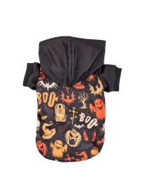 Pet Clothes Small And Medium Sized Dog Cat Pet Halloween Pumpkin Belt (Option: Black-XS)