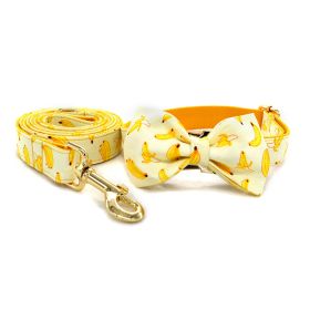 Yellow Banana Dog Traction Rope (Option: Bow tie and collar-L)