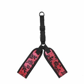 Pet Traction Chest Strap Large, Medium And Small Dogs Hand Holding Rope (Option: Red And Black Flower Patterns-M)