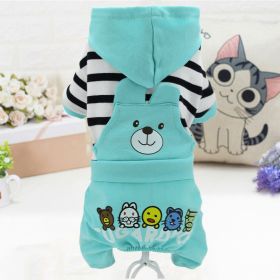 Pet Clothes Dog Four-legged Pet Clothes (Option: Sugar Bear Fourlegged Blue-S)