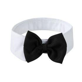 Pet Collar Knot Velcro Adjustable Bow Tie (Option: Black And White-S)