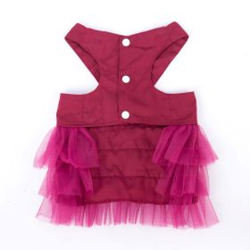 Pet Skirt Comfortable Breathable Dog Strap Gauze Skirt (Option: Wine Red-S)