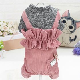 Pet Clothes Dog Four-legged Pet Clothes (Option: Lace Suspender Pants Pink-XS)