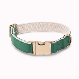 Pet Collar Metal Buckle High Quality All-match (Option: Army Green Golden Necklace-S)