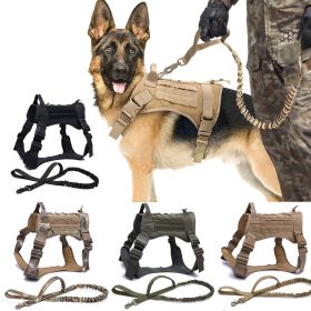 Tactical Dog Harness Pet Training Vest Dog Harness And Leash Set For Large Dogs German Shepherd K9 Padded Quick Release Harness (Color: CP Harness, size: Xl)