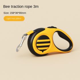 Pet traction rope Dog traction rope Strap type telescopic traction rope Walking dog traction rope Pet supplies wholesale (colour: Little Bee Towing Rope -3m Light Free Yellow, Specification (L * W): individual)