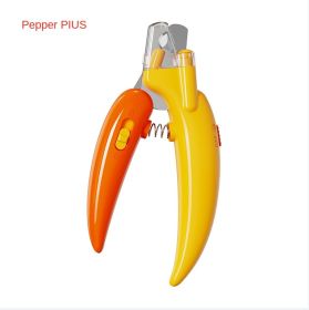 Ai Wo Pet Nail Knife, Cat Nail Clipper, Dog Nail Pliers, LED Blood Thread, One Piece of Pet Products for Distribution (Specifications: Pepper Yellow - PLUS)