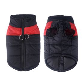 Windproof Dog Winter Coat Waterproof Dog Jacket Warm Dog Vest Cold Weather Pet Apparel  for Small Medium Large Dogs (Color: Red, size: 2XL)