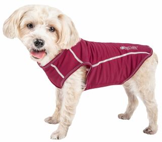 Pet Life Active 'Racerbark' 4-Way Stretch Performance Active Dog Tank Top T-Shirt (Color: Maroon, size: X-Large)