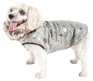 Pet Life Luxe 'Gold-Wagger' Gold-Leaf Designer Fur Dog Jacket Coat (size: small)